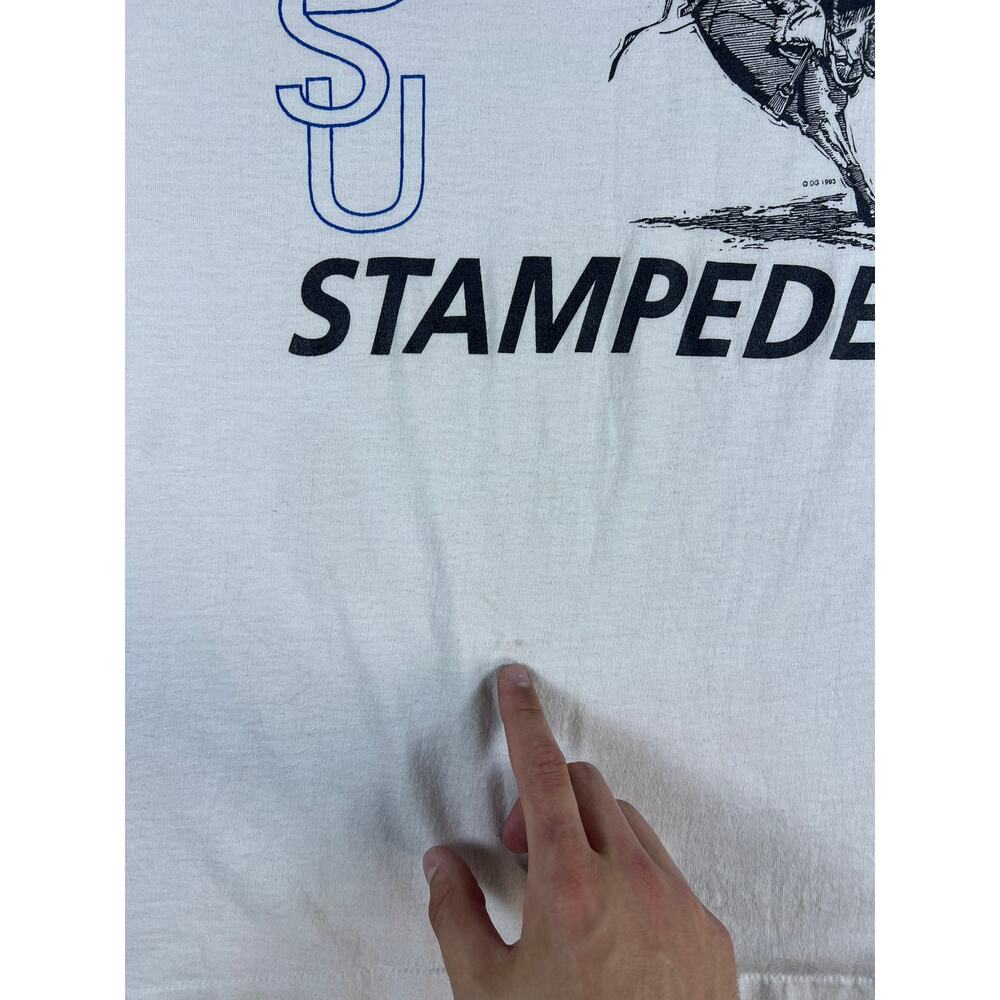 Vintage SDSU Collage Stampede T-shirt Adult XL 1993 University South Dakota - Picture 6 of 7